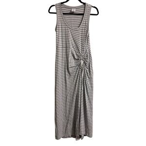 CAbi Gray and White Stripe Easy Tank Midi Shirt Dress Size Small